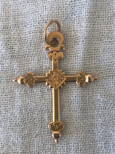 Croix Jeannette en or jaune 58 Facettes PE02