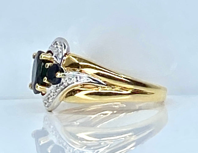 Bague 54 Bague jonc en or jaune en saphirs et diamants 58 Facettes AB575