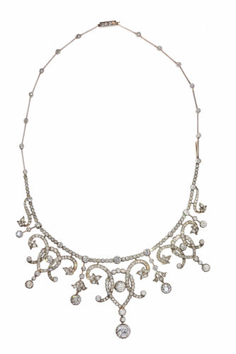 Collier Guirlande de diamants romantique victorienne – Un tour de cou de cérémonie et de sentiment 58 Facettes 25146-0152