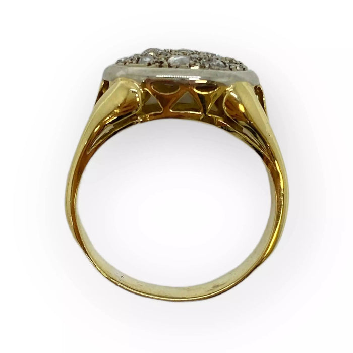 Ring van 2 goudsoorten en diamanten
