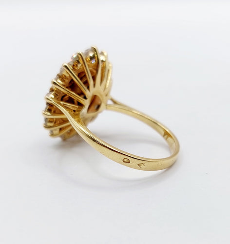 Bague 54 Bague marguerite art déco or jaune, diamants et saphir calibrés 58 Facettes A05533