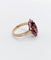Bague 53.5 Bague marquise antique en or rose 18k ornée de grenats sur paillons 58 Facettes A06484