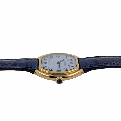 Montre Cartier Ellipse Paris Dial 78091 Large Model GM LM circa 1973 18k Yellow Gold 58 Facettes