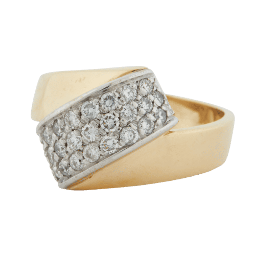 Bague 53 Bague 2 Ors Diamants 58 Facettes REF 10005/20