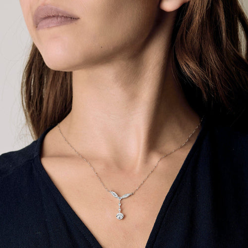 Collier Collier ancien en or blanc et diamants 58 Facettes