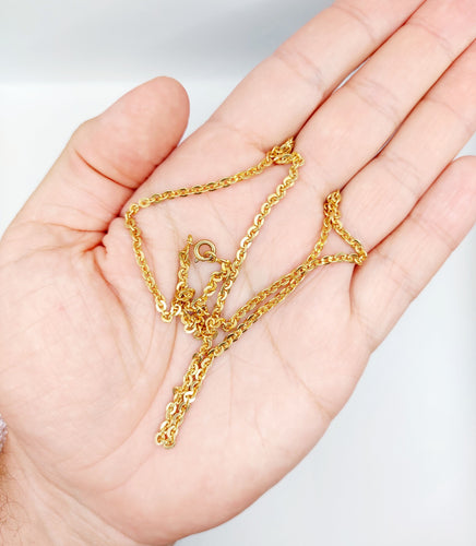 Collier Chaine antique or rose mailles 58 Facettes B01008