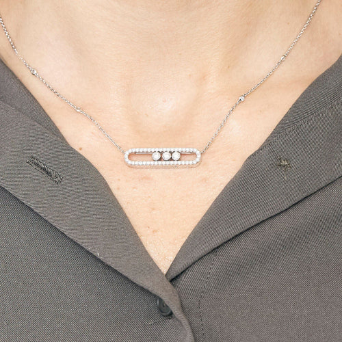 Collier Collier MESSIKA move pavé or blanc 58 Facettes