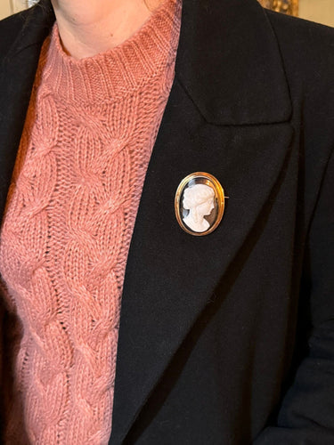 Broche Broche camée or rose et agate 58 Facettes