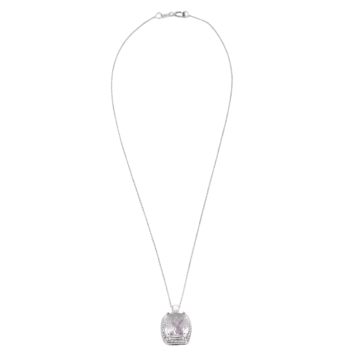 Collier Collier or blanc améthyste et diamants 58 Facettes LP981/16