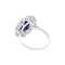 Bague 50 Bague pompadour platine, saphir et diamants. 58 Facettes 34995