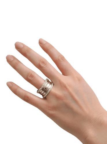 Bvlgari - Prsten B.zero1 z bílého zlata a diamantů 