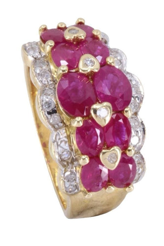 Bague 54 BAGUE MODERNE RUBIS ET DIAMANTS 58 Facettes 085381
