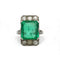 Bague 53 Bague art déco - émeraude colombienne 7.99 carat sur or et platine 58 Facettes 1204