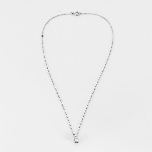 Collier Chaine or blanc et pendentif diamant 58 Facettes CHAL0433