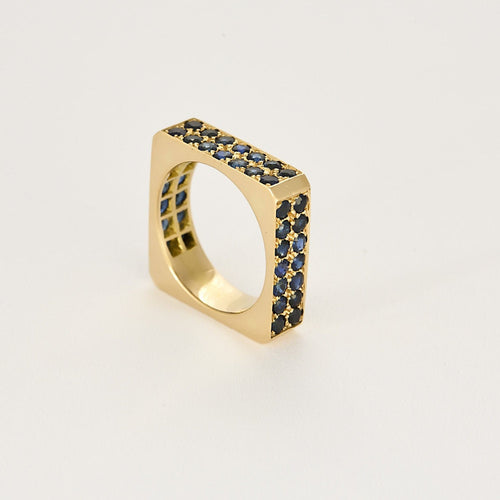 Bague 59 Bague design or jaune et diamants jaunes 58 Facettes