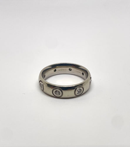Bague 51 Bague or blanc 585 et diamants 58 Facettes