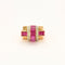 Bague 52 Bague Tank or rose rubis et diamants 58 Facettes 240 400