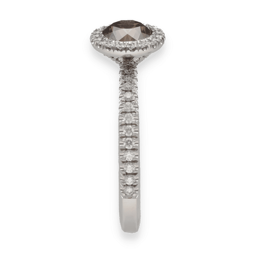 Bague 55 Solitaire De Beers Aura en platine - 1,00 ct Fancy Dark Brown + 0,36 ct F-VVS - Taille 55 - Série complète 2020 58 Facettes FB10126