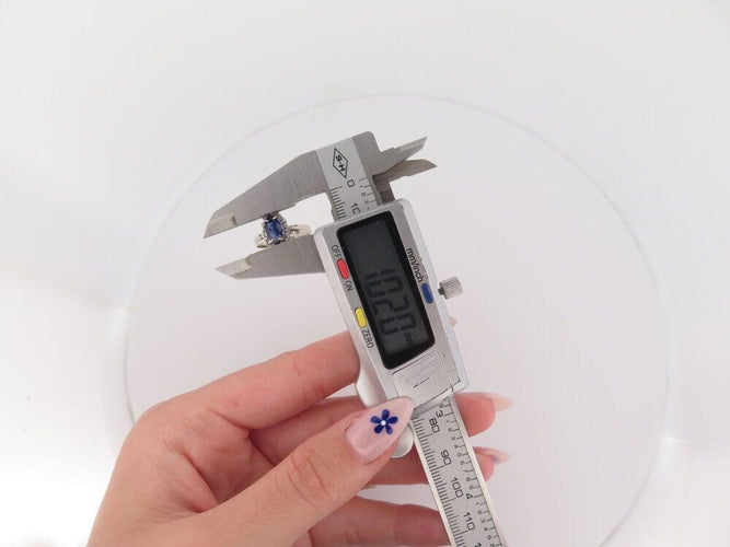 Bague 56 bague marquise en or blanc 18k sertie saphir 1.3ct & diamants 0.3ct 56 58 Facettes 266444