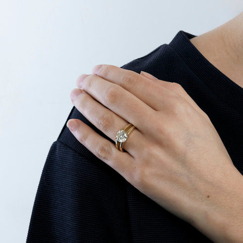 Bague 56 Bague Solitaire Diamant 2 carats or jaune 58 Facettes