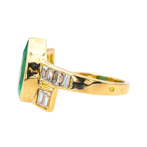 Bague 51 Bague  Or jaune Emeraude, Diamant 58 Facettes 3954556RV