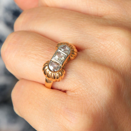 Bague 55.5 Bague or rose, platine, diamants 58 Facettes P6L2