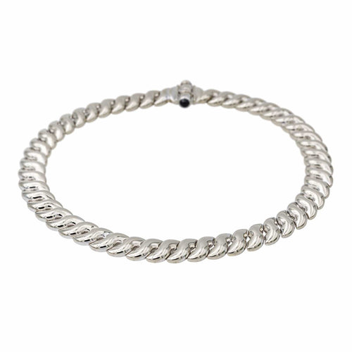 Collier Collier Or blanc Saphir 58 Facettes 4324637CN