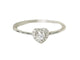 Bague Solitaire en forme de cœur en or blanc et diamants 58 Facettes 24977