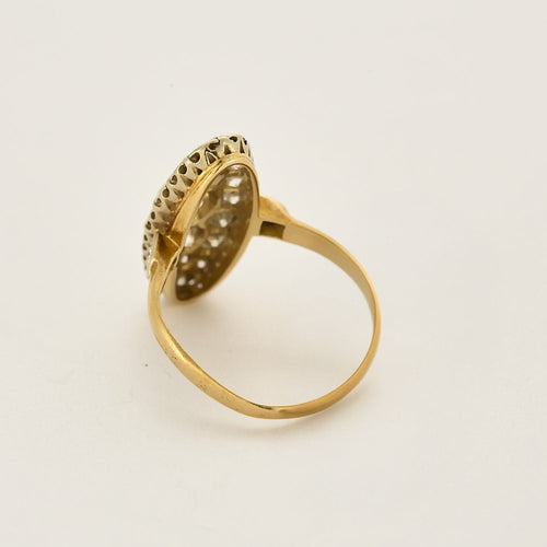 Bague 57 Bague en or jaune, blanc et diamants 58 Facettes ASN0490