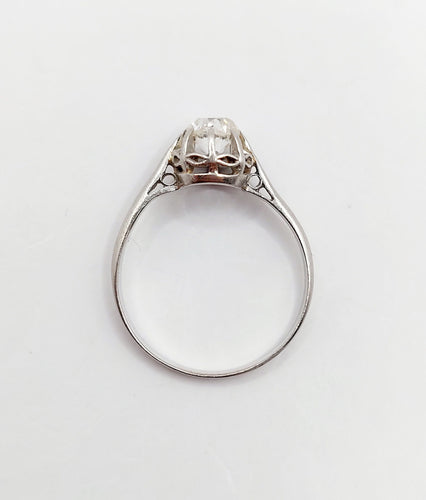 Bague 49.5 Bague solitaire Art Déco Platine diamant taille ancienne (circa 1920) 58 Facettes A05170