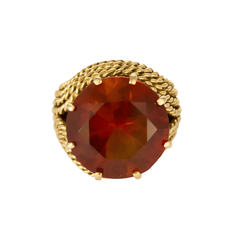 Bague 50 Bague cocktail en Or jaune et saphir de synthèse. 58 Facettes PER0443