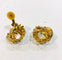 Boucles d'oreilles Boucles d'oreilles vintage couronne feuillage or jaune 58 Facettes