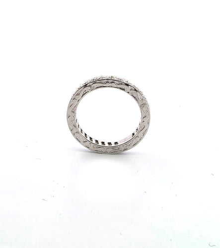 Bague 54 Bague en platine avec diamants 58 Facettes