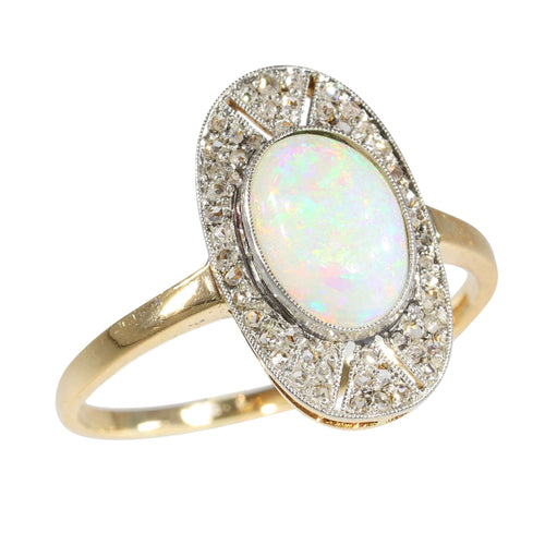 Bague 59 Échos du passé : une expérience intemporelle avec une bague en opale 58 Facettes 24332-0040