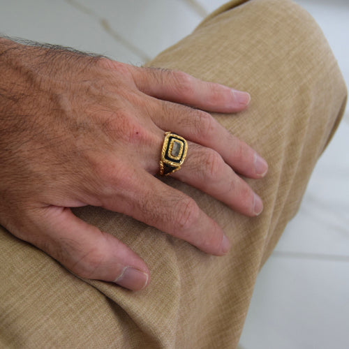 Bague 64 'MORNING RING' EN OR JAUNE 18 KT 58 Facettes