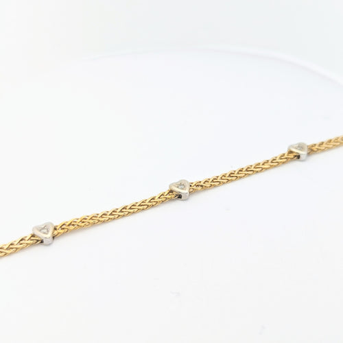 Bracelet Bracelet cœurs en or jaune et diamants 58 Facettes 29810