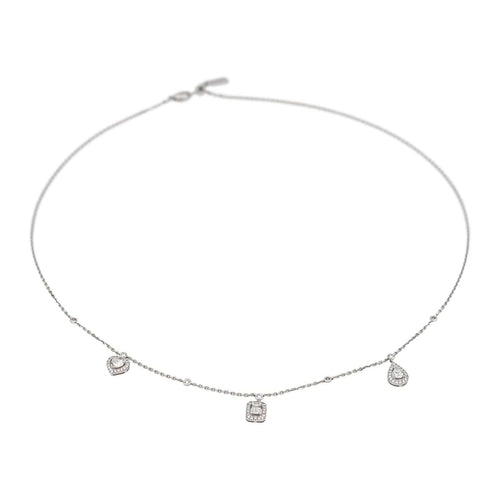 Collier Messika Collier Trio My twin Or blanc Diamant 58 Facettes 4914822RV