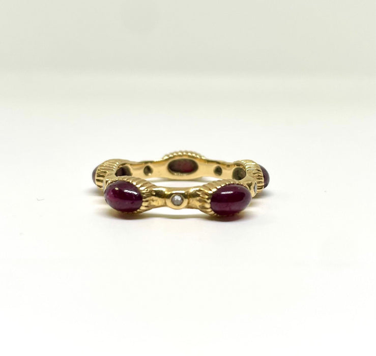 Bague Cartier - Bague Vintage or jaune, rubis, diamants 58 Facettes