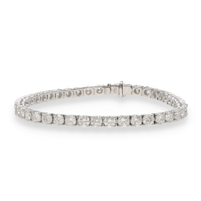 Bracelet Bracelet ligne tennis serti de 6,50 Cts de diamants brillants or gris 58 Facettes