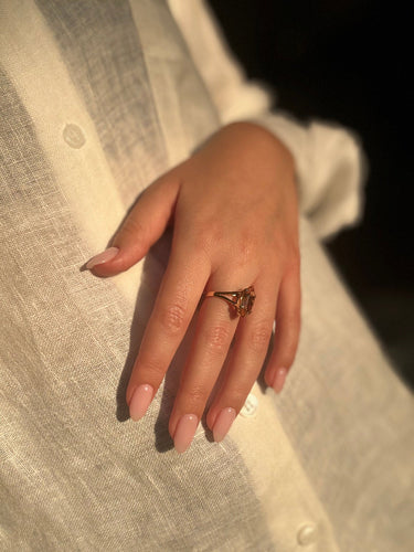 Bague 54 Bague - Or jaune et citrine 58 Facettes 1094