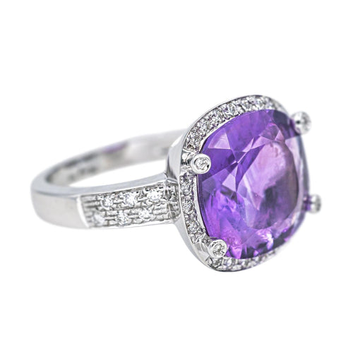 Bague 51 Poiray Bague  Filles Antik Or blanc Améthyste, Diamant 58 Facettes 4693193RV