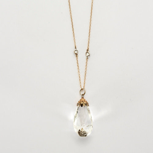 Collier Collier or jaune Pendentif Cristal de roche 58 Facettes 1589