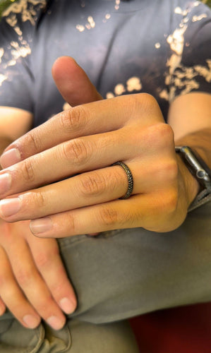 Bague 60 black diamond uni-sex ring 58 Facettes ME-R-01