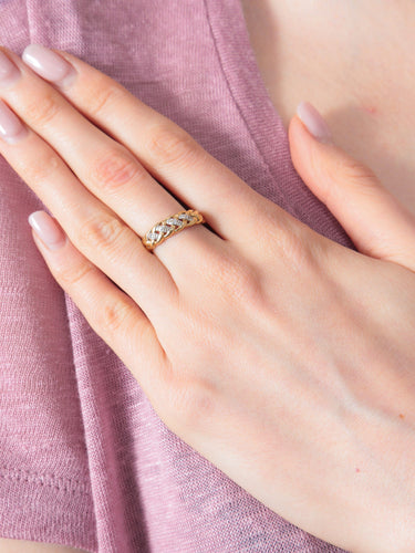 Bague 53 Bague Torsadée 2 Ors Diamants 58 Facettes