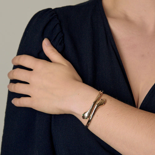 Armband "Schlange" aus Gelbgold, Rubinen und Smaragden 58 Facettes BIA1213