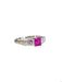 Bague 54.5 Bague vintage en platine sertie d'un saphir rose et diamants 58 Facettes