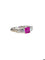Bague 54.5 Bague vintage en platine sertie d'un saphir rose et diamants 58 Facettes