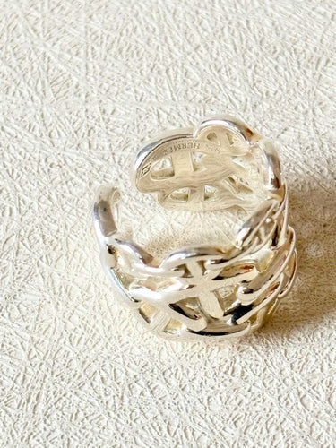 Bague 55 Bague HERMÈS modèle Chaîne d'ancre enchaînée T.55 58 Facettes WC-2025-1577