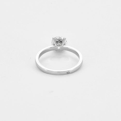 Bague 53 Solitaire or gris et diamant 1.10ct, F, VVS2 58 Facettes 250014