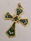 Pendentif Pendentif croix vintage en or jaune et diamants, émeraudes 58 Facettes